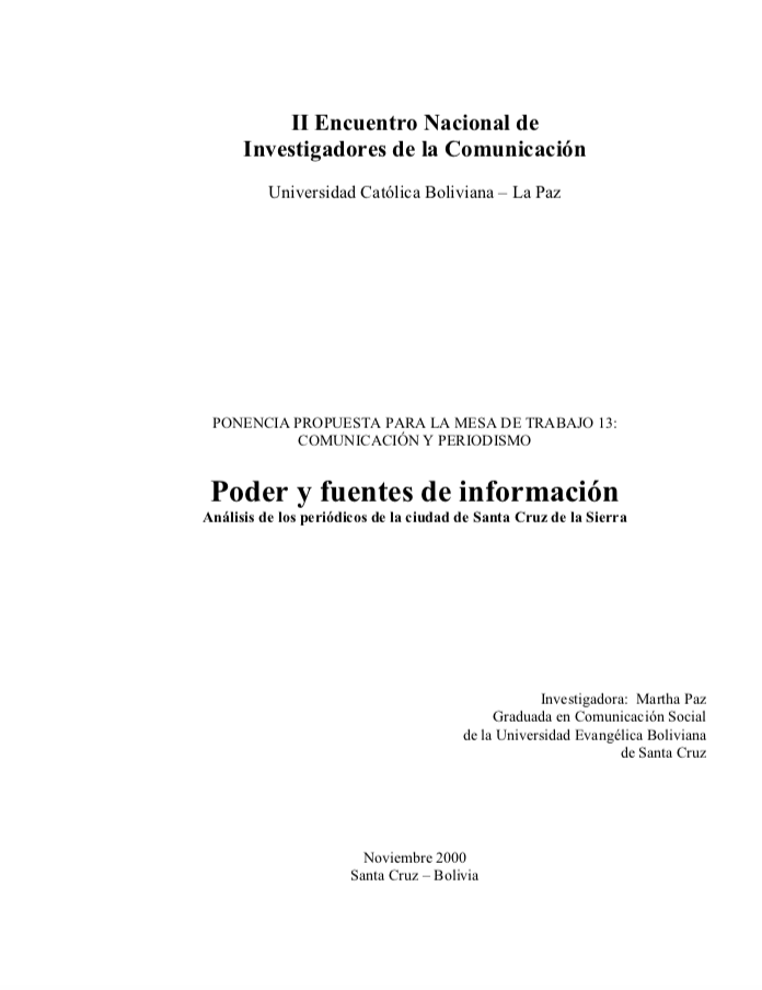 Poder y fuentes de información