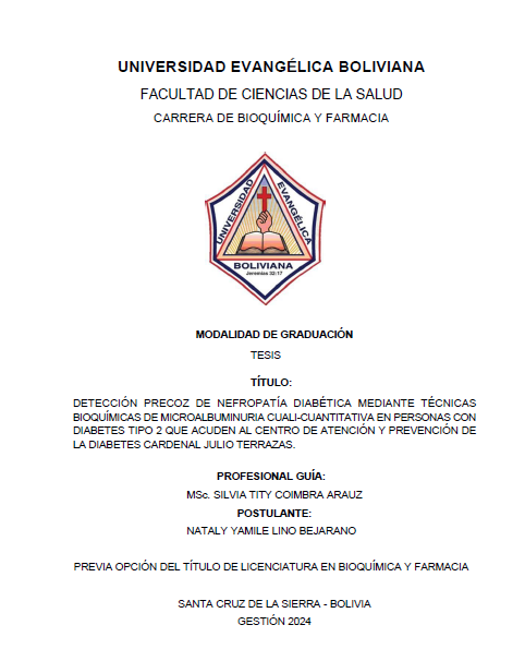 Detección precoz de nefropatía diabética mediante técnicas bioquímicas de microalbuminuria cuali-cuantitativa en personas con diabetes tipo 2 que acuden al centro de atención y prevención de la diabetes cardenal julio terrazas.